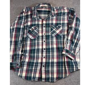 VINTAGE 90s Oshkosh B’Gosh Flannel Shirt Mens 3XLB Plaid Workwear Western Retro